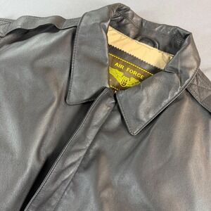 Landing Leathers Air Force A-2 Flight Jacket Black Genuine Leather Bomber XL